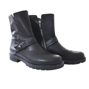 Eileen Fisher Women's Nell Black Moto Boot‎ - Size 9.5